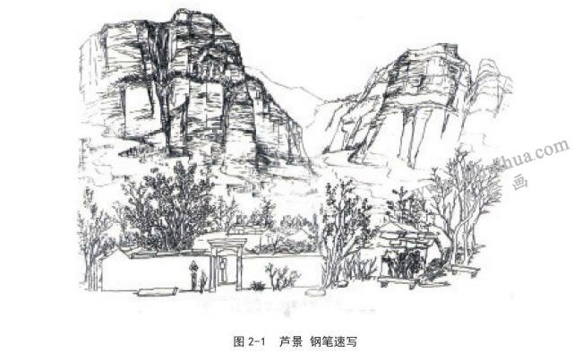 蘆景   鋼筆速寫