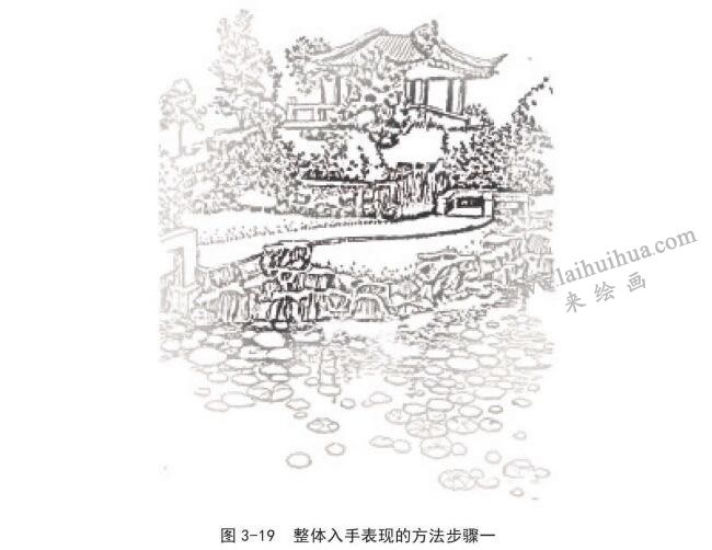 黑白風(fēng)景速寫整體入手表現(xiàn)的方法步驟01