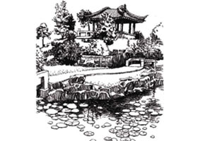 黑白風(fēng)景速寫整體入手表現(xiàn)的方法步驟