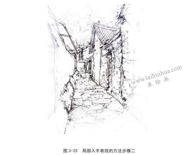 黑白風(fēng)景速寫從局部入手表現(xiàn)的方法步驟02