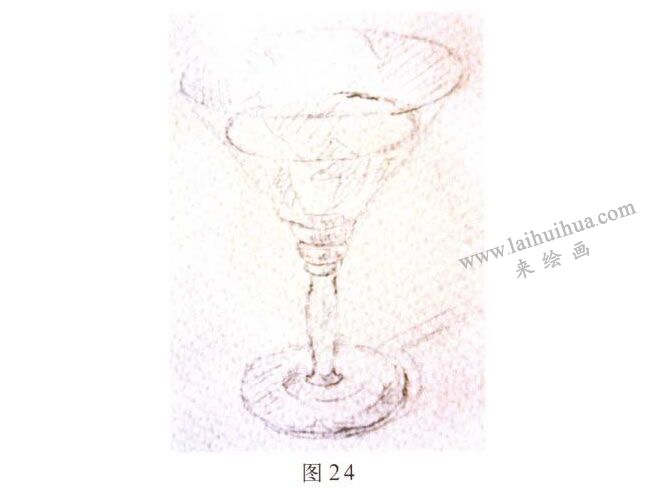 玻璃酒杯水彩畫寫生步驟01
