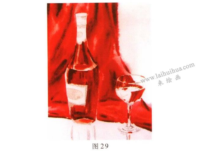 玻璃酒具水彩畫寫生步驟02