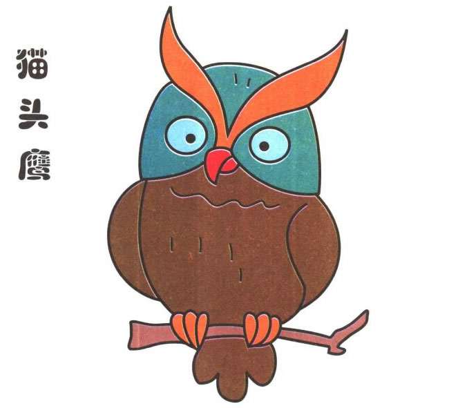貓頭鷹兒童卡通畫