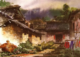 《老宅》水彩畫(huà)的寫(xiě)生步驟與方法