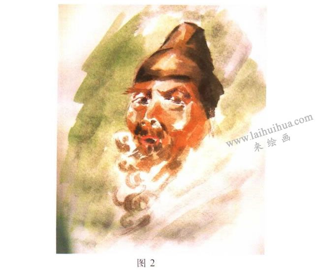 人物頭像水彩畫寫生步驟02
