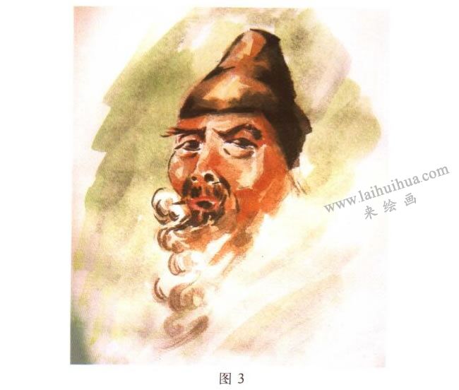 人物頭像水彩畫寫生步驟03