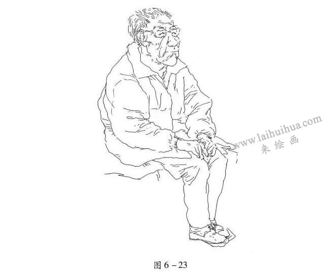 老人衣紋速寫