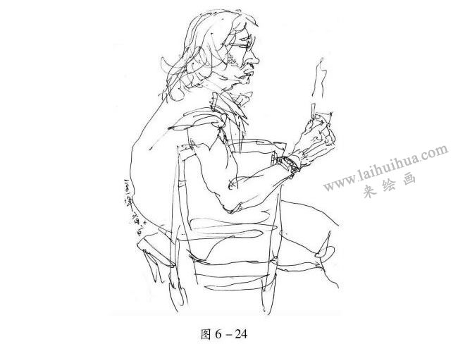 男性衣紋速寫