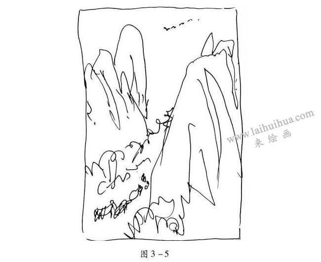 速寫“凹”字形構(gòu)圖