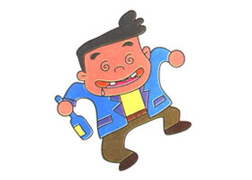 醉酒的人兒童卡通畫