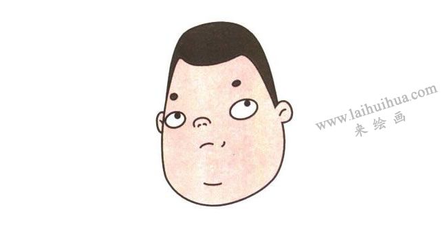 小胖的五官，小胖兒童卡通畫法步驟02