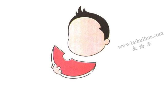 胖胖的頭部和西瓜