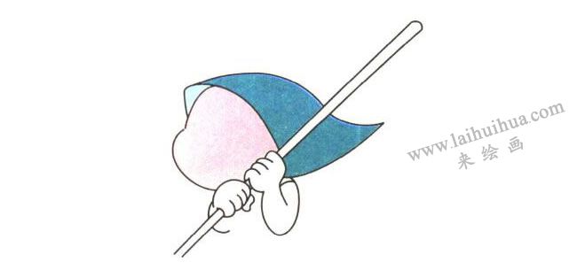頭部和手，愛勞動(dòng)的姐姐兒童卡通畫法步驟01