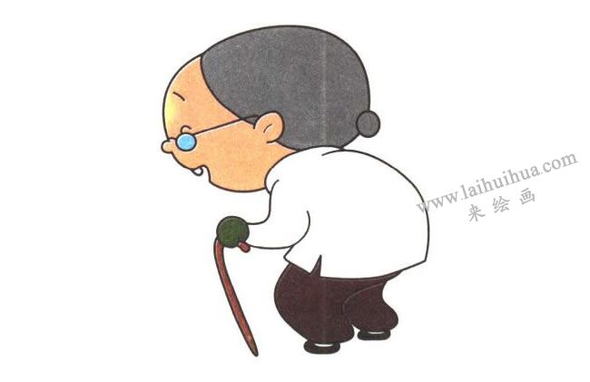 老奶奶的小腳和拐杖