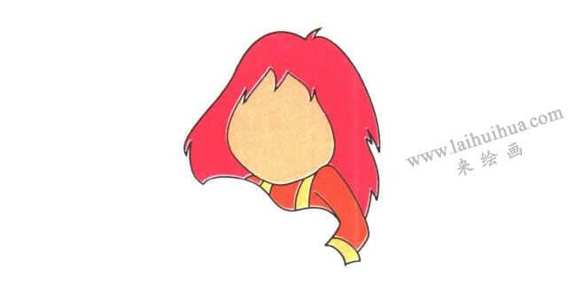 歌星的頭部、長發(fā)和上衣