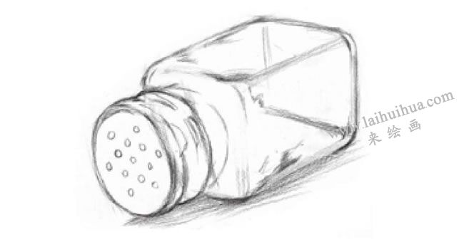 玻璃瓶子素描畫法步驟03