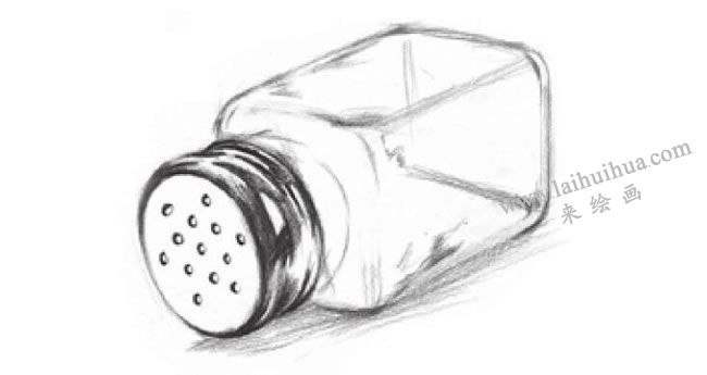 玻璃瓶子素描畫法步驟04