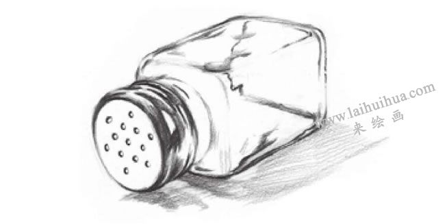 玻璃瓶子素描畫法步驟05