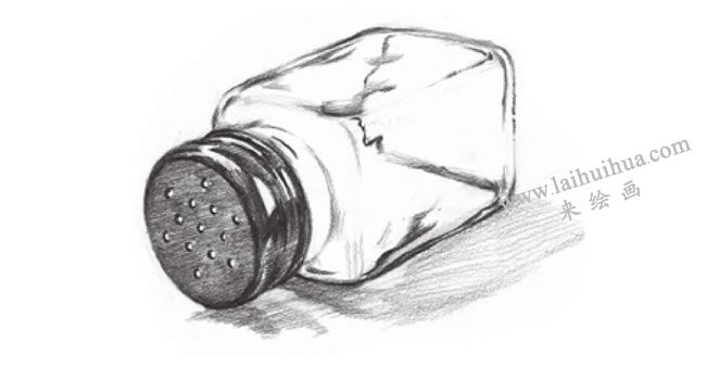玻璃瓶子素描畫法步驟06