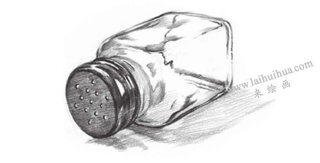 玻璃瓶子素描畫法步驟07