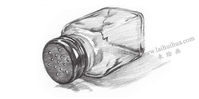 玻璃瓶子素描畫法步驟08
