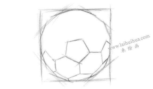 足球的素描畫法步驟04