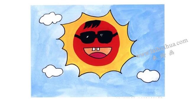 太陽哥哥兒童水粉畫