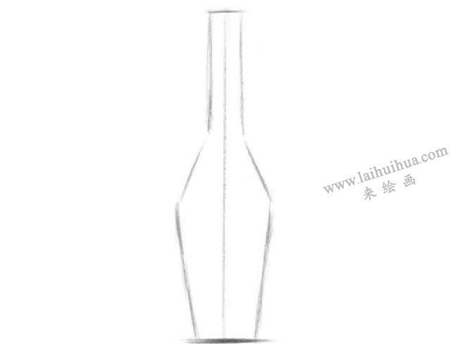 透明的酒瓶素描畫法步驟01