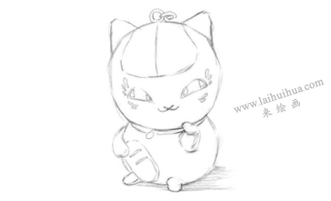 貓咪掛飾素描畫法步驟03
