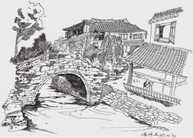 烏鎮(zhèn)小景風(fēng)景速寫的畫法步驟