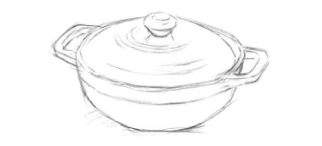 陶瓷鍋素描畫法步驟03