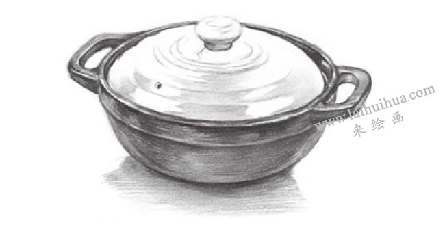 陶瓷鍋素描畫法步驟06