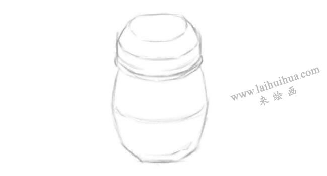 玻璃調(diào)味瓶素描畫法步驟02