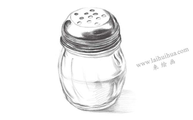 玻璃調(diào)味瓶素描畫法步驟05
