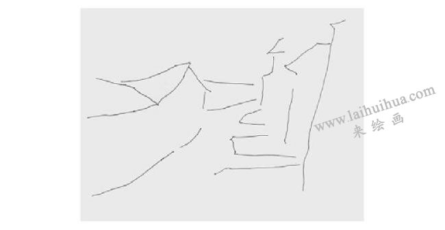 古鎮(zhèn)小巷風(fēng)景速寫畫法步驟01