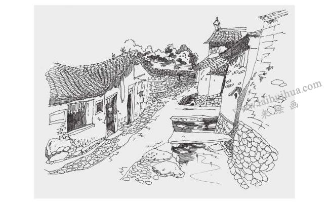 古鎮(zhèn)小巷風(fēng)景速寫