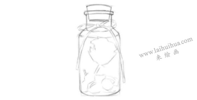 許愿瓶素描畫法步驟03