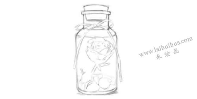 許愿瓶素描畫法步驟04