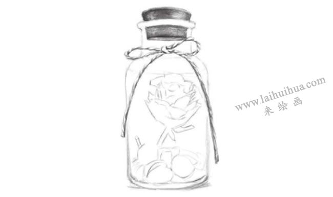 許愿瓶素描畫法步驟05
