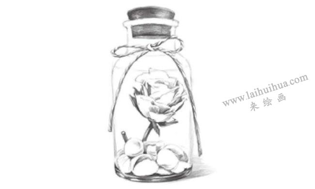 許愿瓶素描畫法步驟07