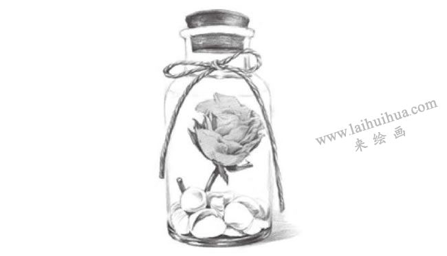 許愿瓶素描畫法步驟08