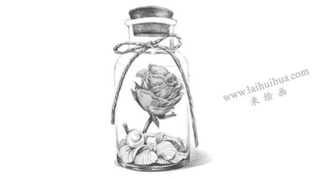 許愿瓶素描畫法步驟09
