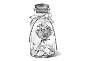許愿瓶素描畫法步驟