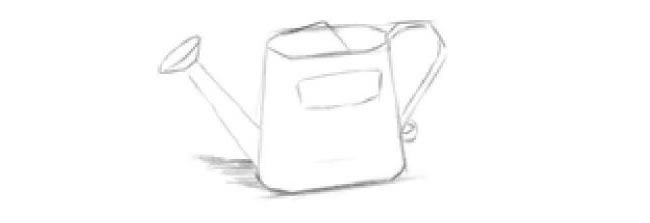 澆花水壺素描畫法步驟02