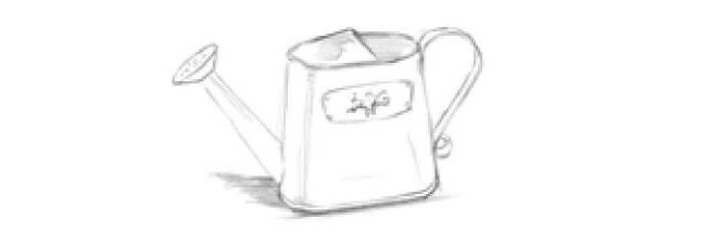 澆花水壺素描畫法步驟03