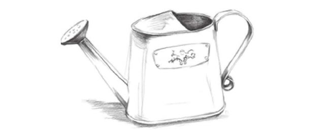 澆花水壺素描畫法步驟04