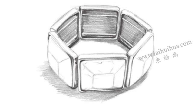 手鐲的素描畫法步驟05