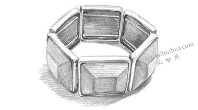 手鐲的素描畫法步驟06