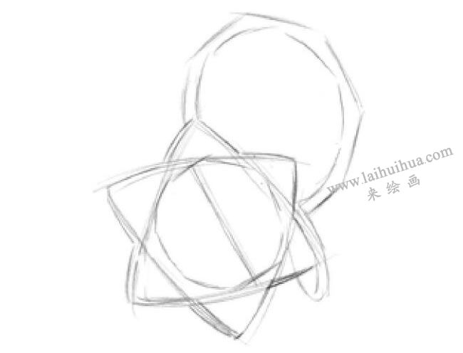 星座鑰匙扣素描畫法步驟02