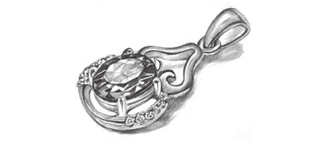 吊墜素描畫